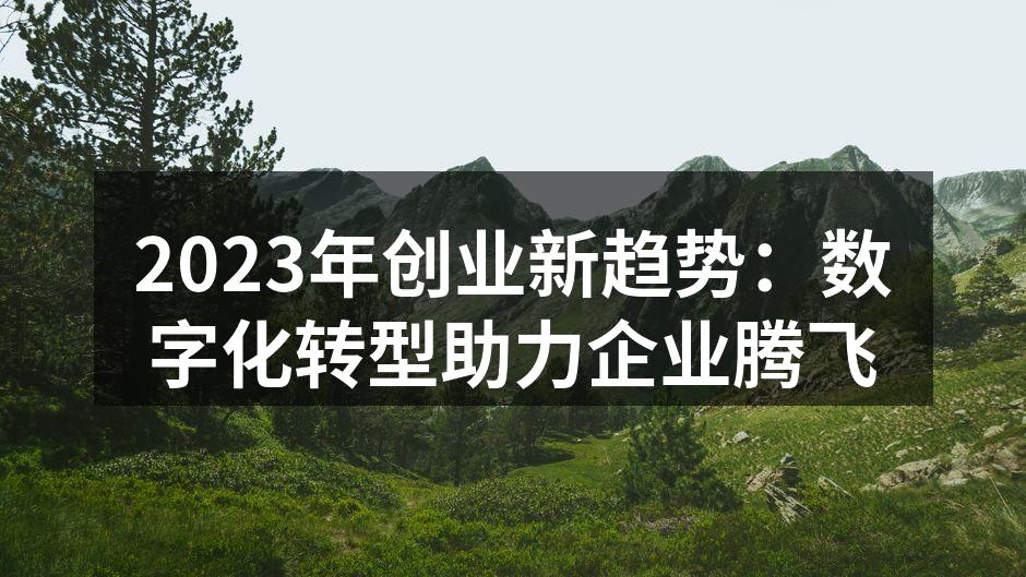 数字化转型助力企业发展